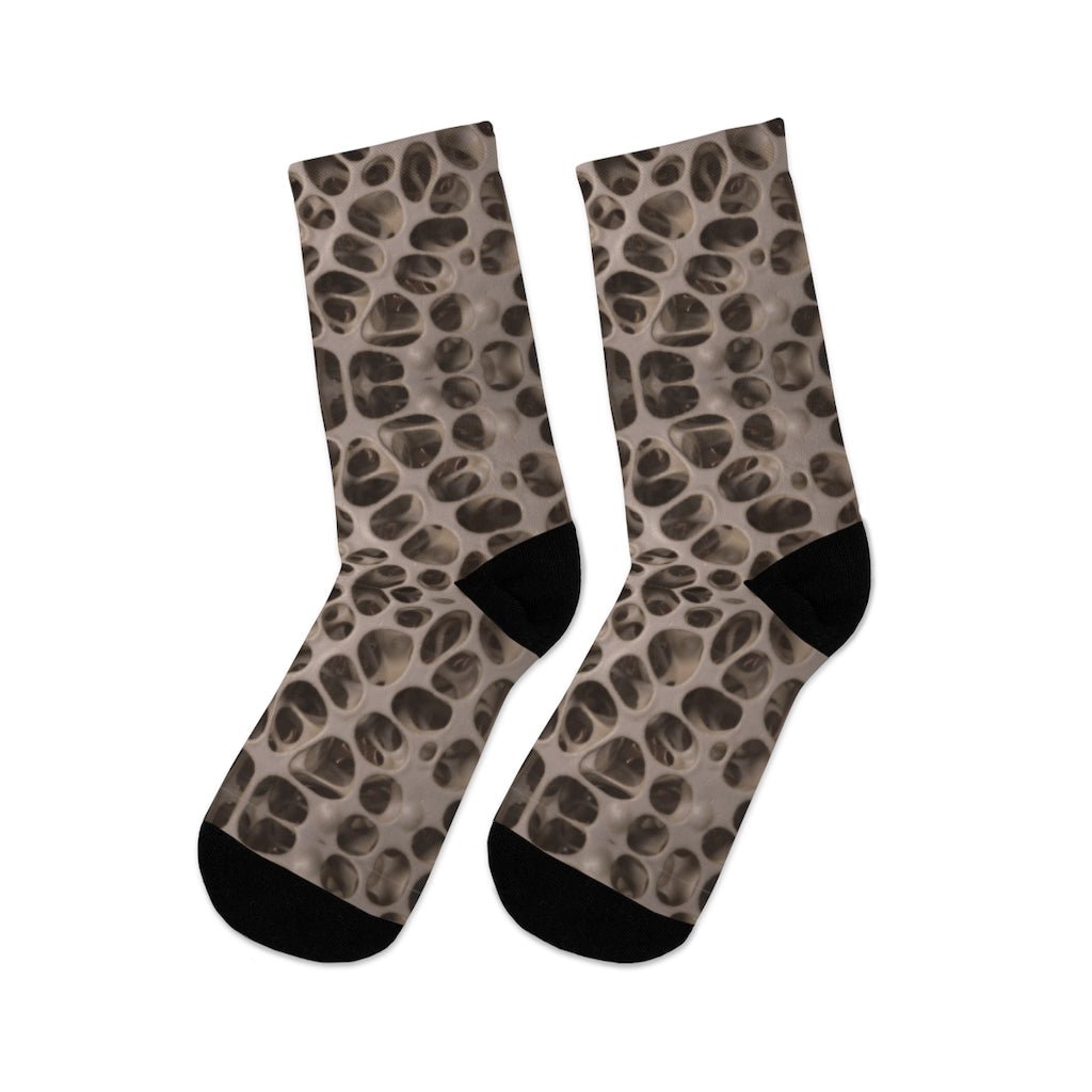 Medical Design Socks - Microscopic Bones pattern - Vibrant color funny design (Dark) - Medical Arts Shop