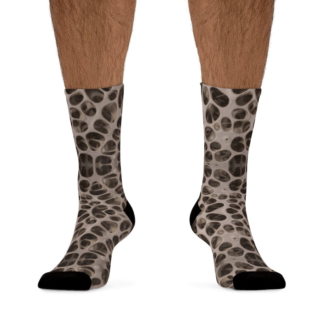 Medical Design Socks - Microscopic Bones pattern - Vibrant color funny design (Dark) - Medical Arts Shop