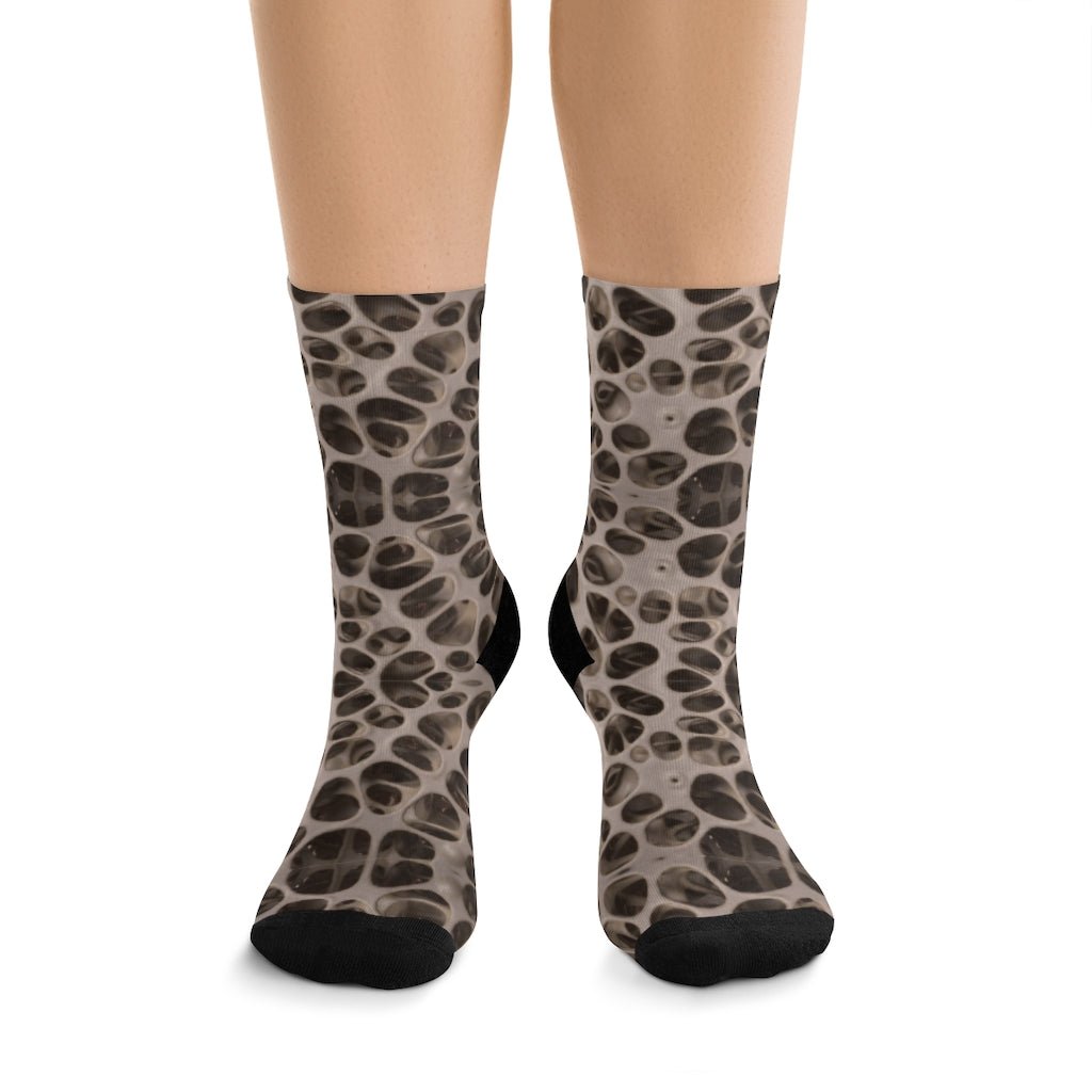 Medical Design Socks - Microscopic Bones pattern - Vibrant color funny design (Dark) - Medical Arts Shop
