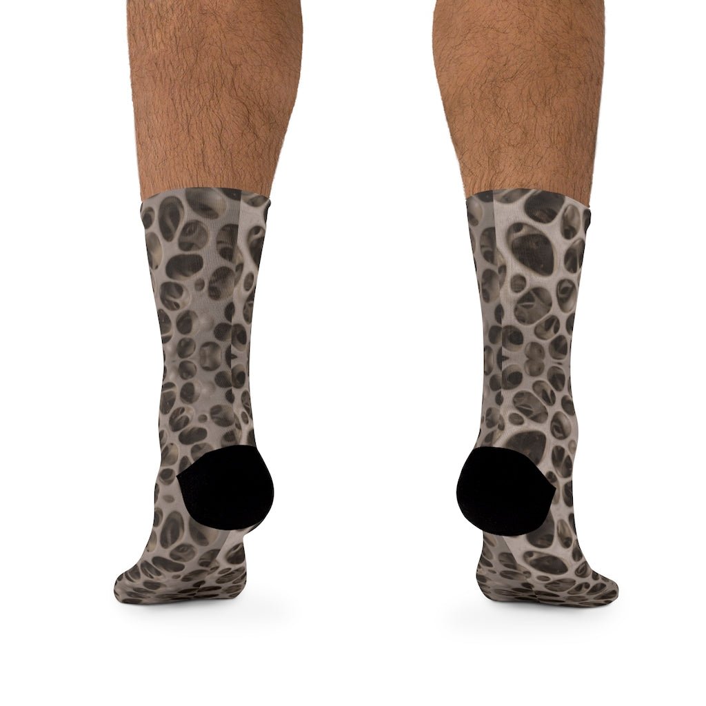 Medical Design Socks - Microscopic Bones pattern - Vibrant color funny design (Dark) - Medical Arts Shop