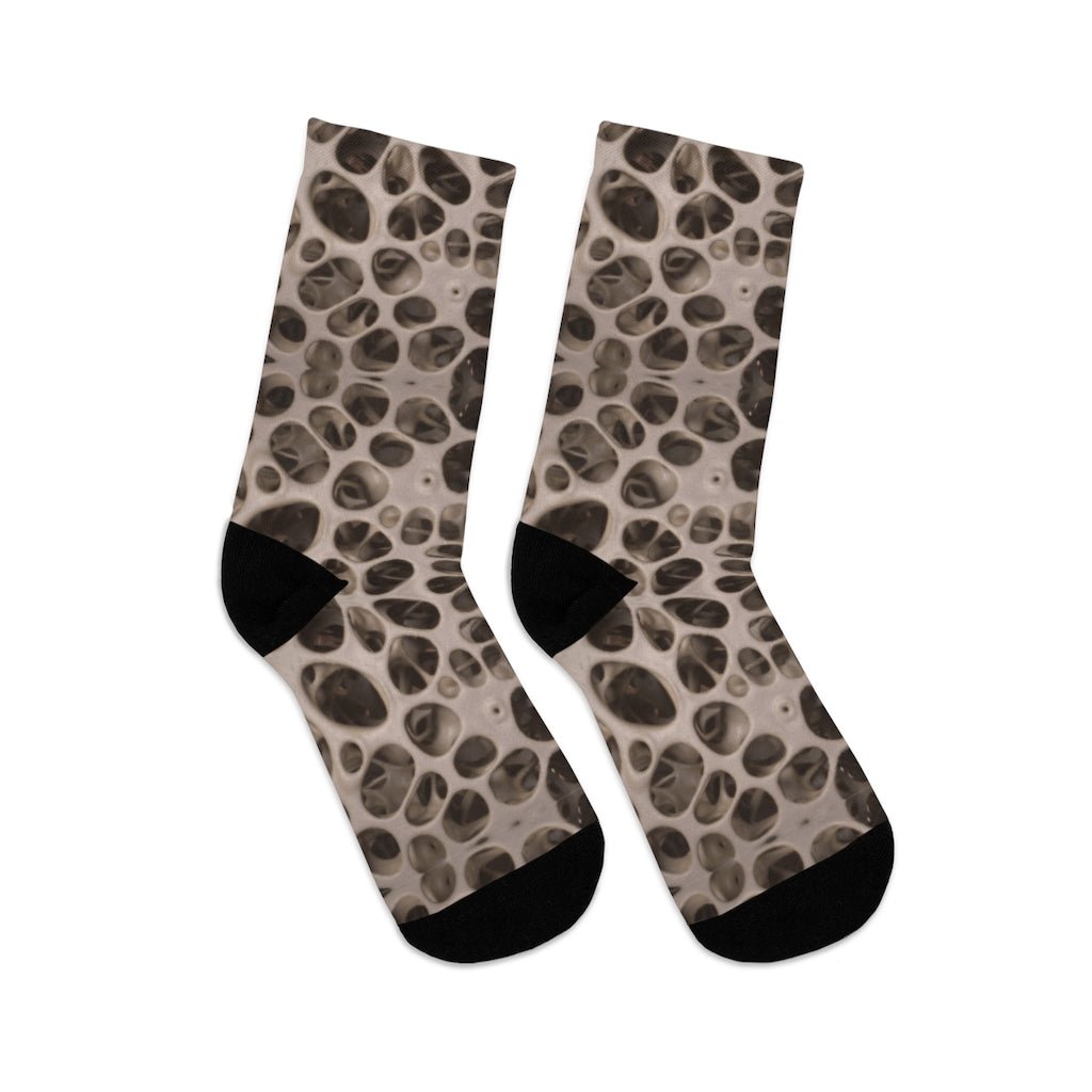Medical Design Socks - Microscopic Bones pattern - Vibrant color funny design (Dark) - Medical Arts Shop