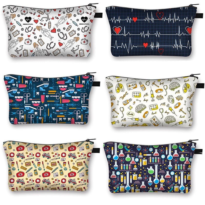 Medical multipurpose zipper bag - cute multidisciplinary designs - Medical Arts Shop