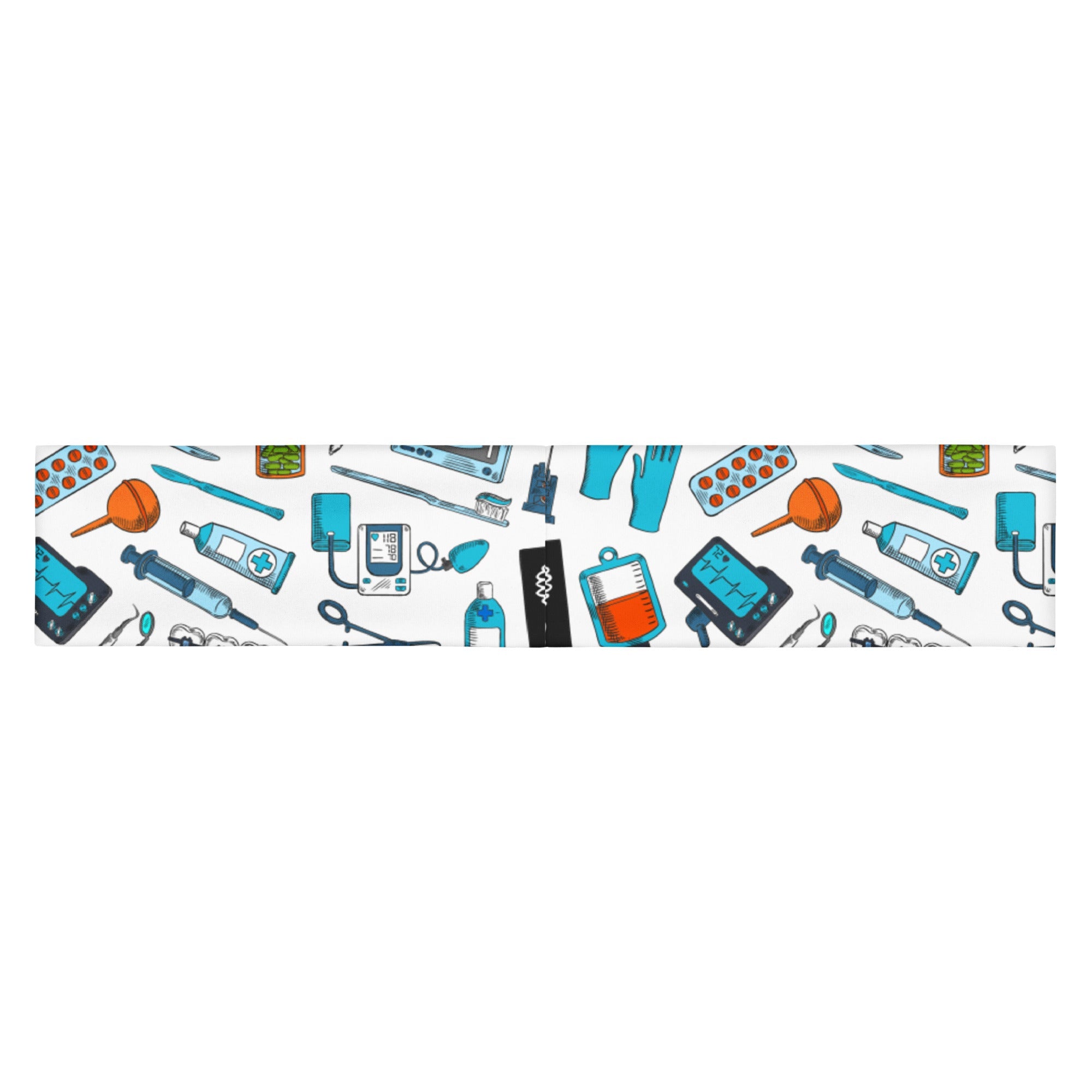 Stretchy Headbands - Medical accessory pattern - White and Blue - Medical Arts Shop