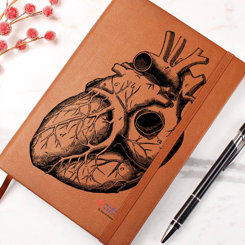 Clinical Companion - Premium Leather Notebook - vintage Heart Jewelry Medical Arts Shop