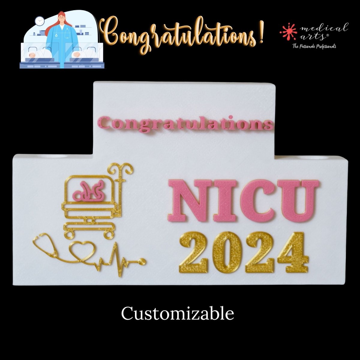 Custom NICU Graduation Desk Organizer – Celebrate in Style Arts & Entertainment Medical Arts Shop