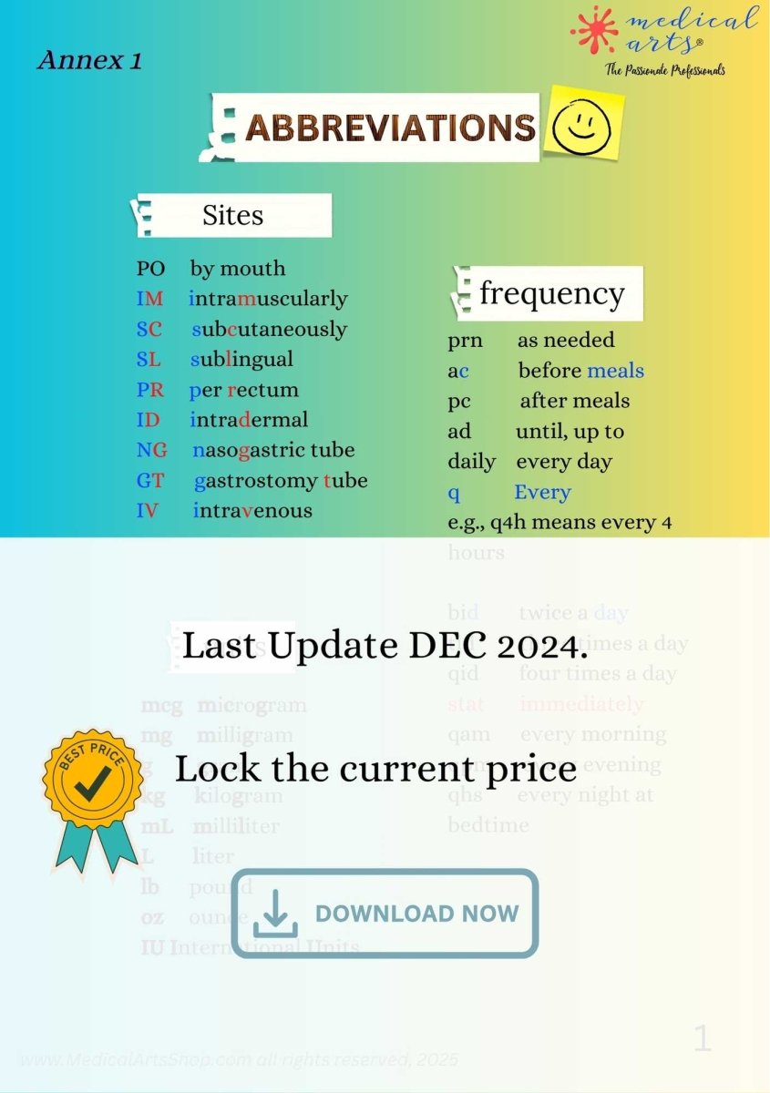 Drug Calculation Foundational Concepts - Study Guide - for Nurses & Medical Professionals - 2025 Digital Access book/ebook Medical Arts Shop