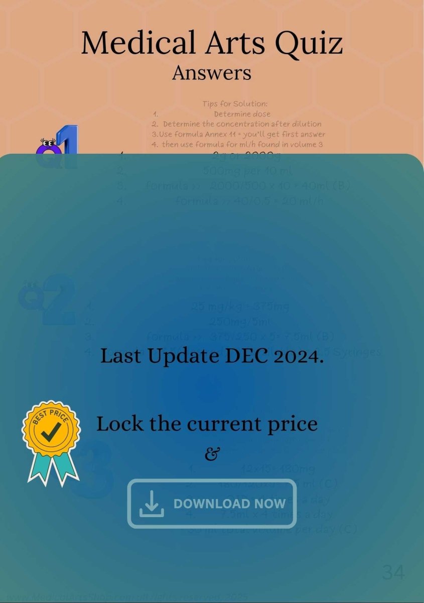 Drug Calculation Intermediate Applications - Study Guide - for Health enthusiasts & Medical Professionals - 2025 Digital Access book/ebook Medical Arts Shop