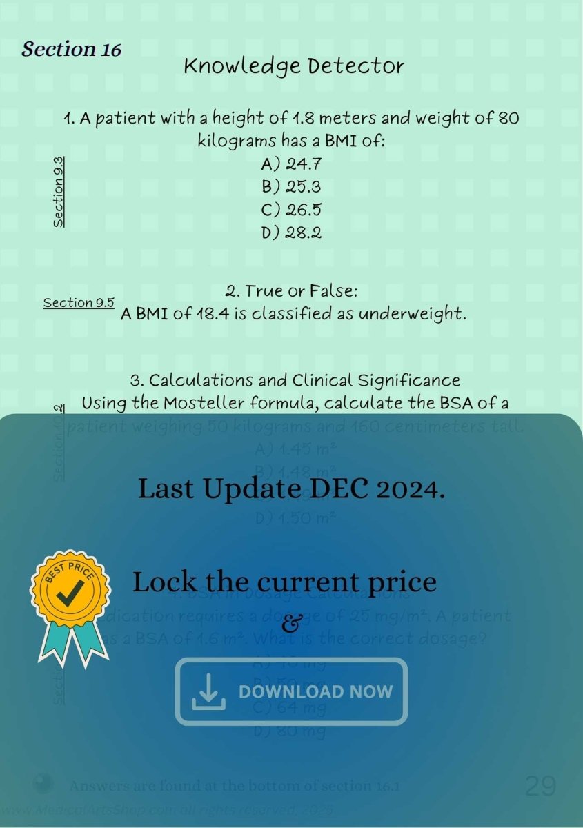 Drug Calculation Intermediate Applications - Study Guide - for Health enthusiasts & Medical Professionals - 2025 Digital Access book/ebook Medical Arts Shop