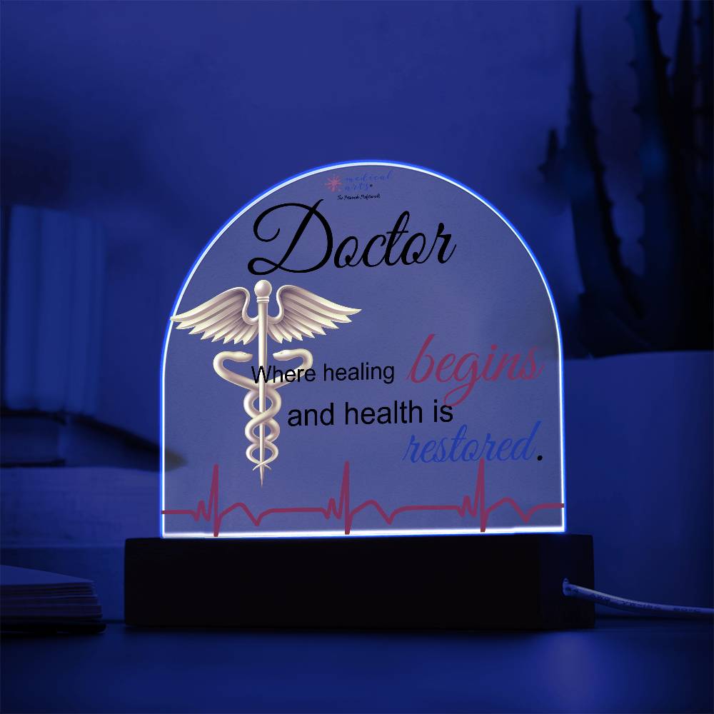 Gift for doctors - Medical Arts Domed Acrylic Plaque - Optional LED lights and Customizations Jewelry Medical Arts Shop