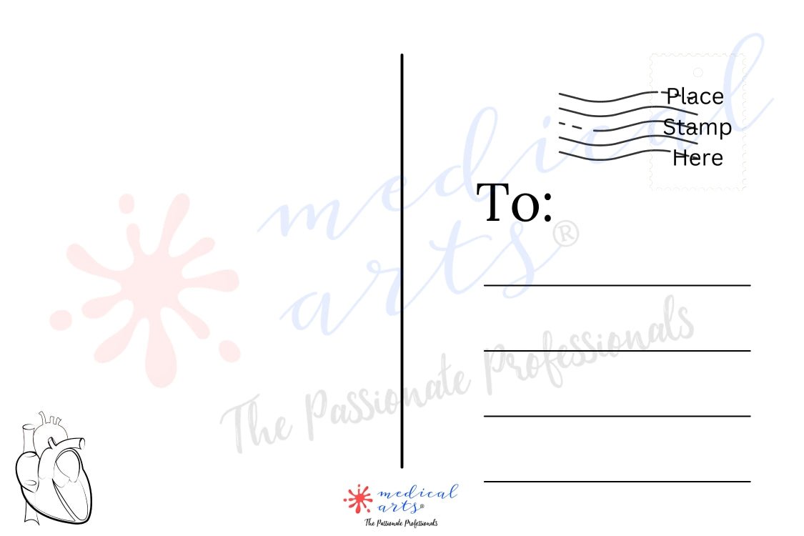 MedArtistry™ - Cute Postcard For Mailing - 4x6" greeting cards - Thank you notes post cards Medical Arts Shop