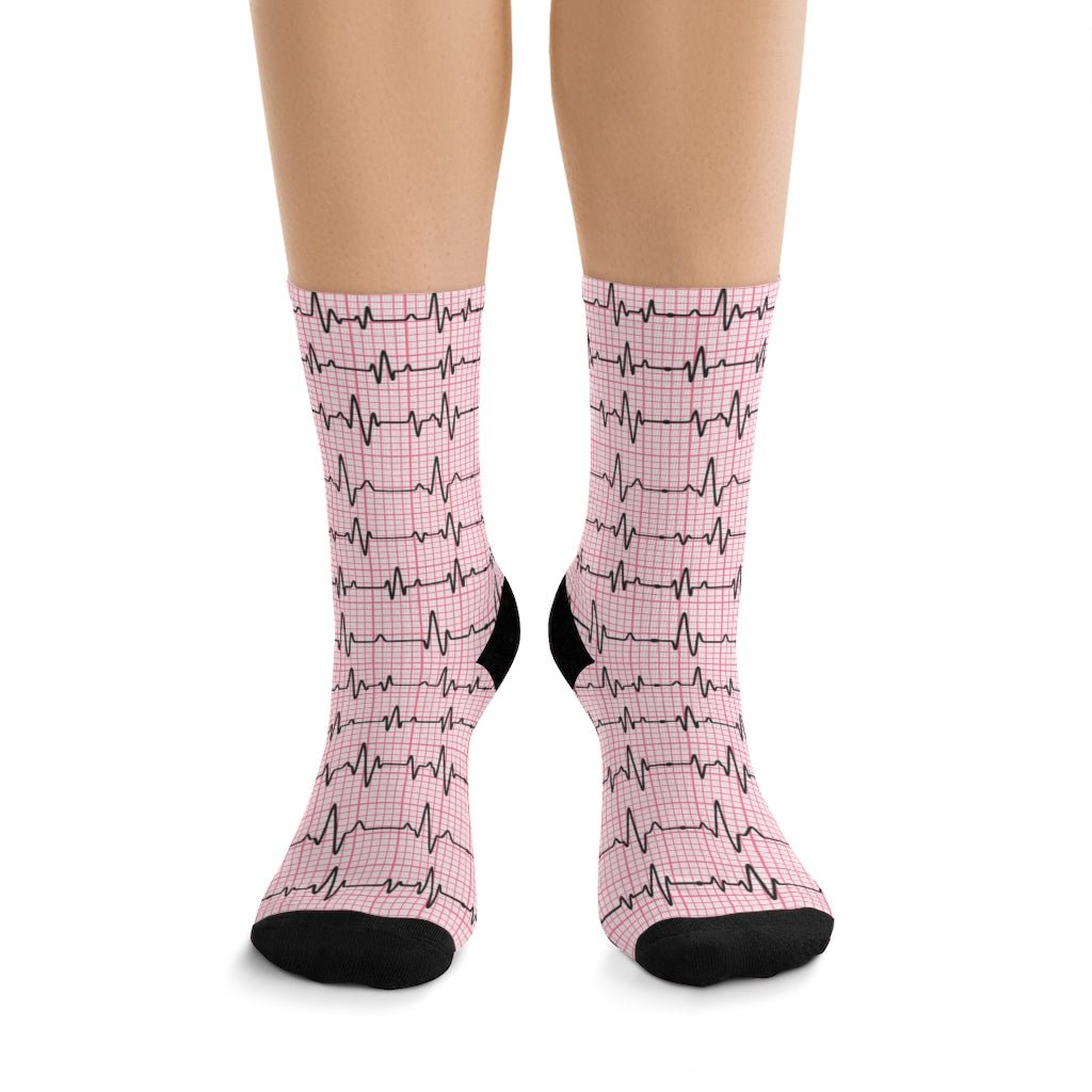 Medical Design Socks - ECG/EKG pattern - Vibrant color funny design (Original) - Medical Arts Shop