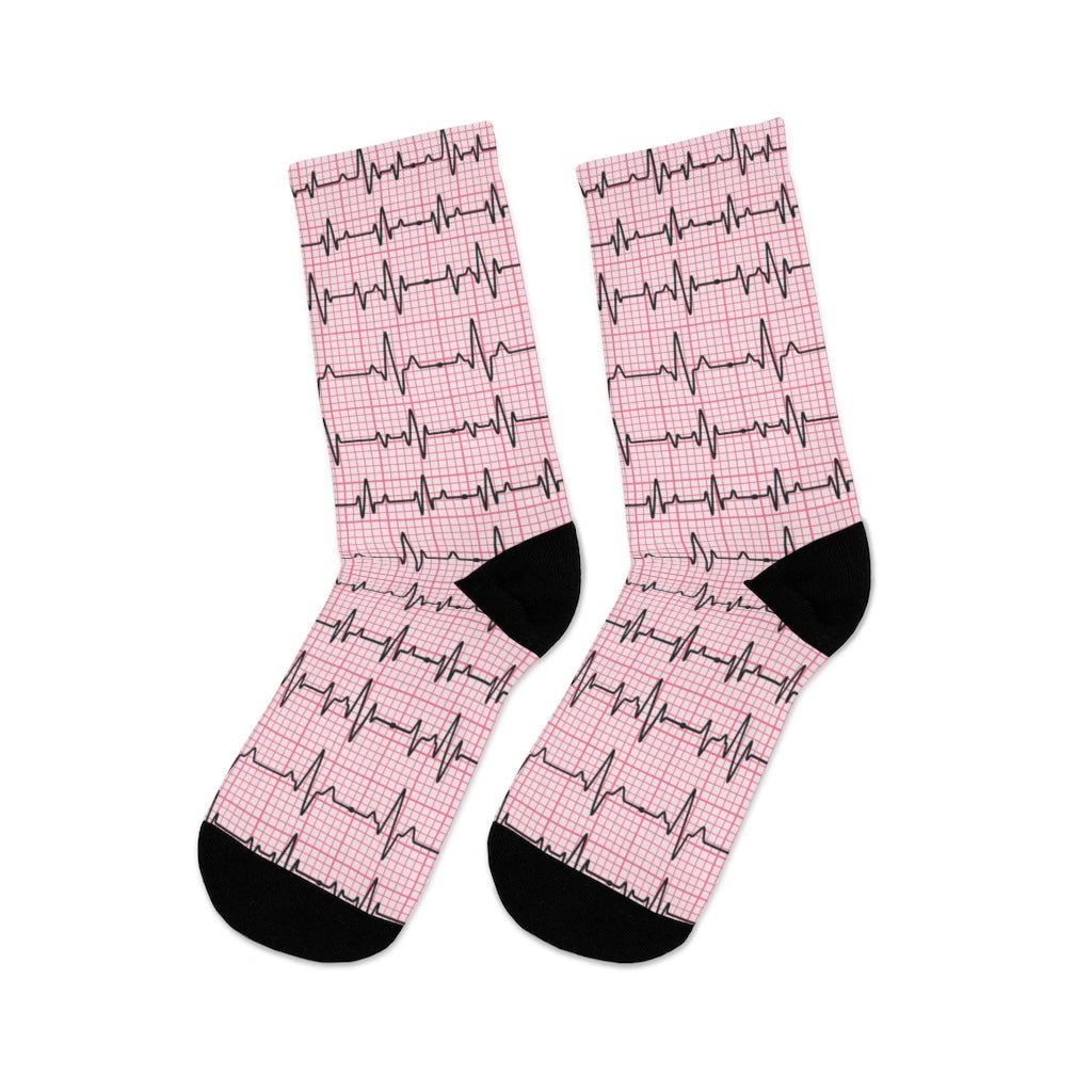 Medical Design Socks - ECG/EKG pattern - Vibrant color funny design (Original) - Medical Arts Shop