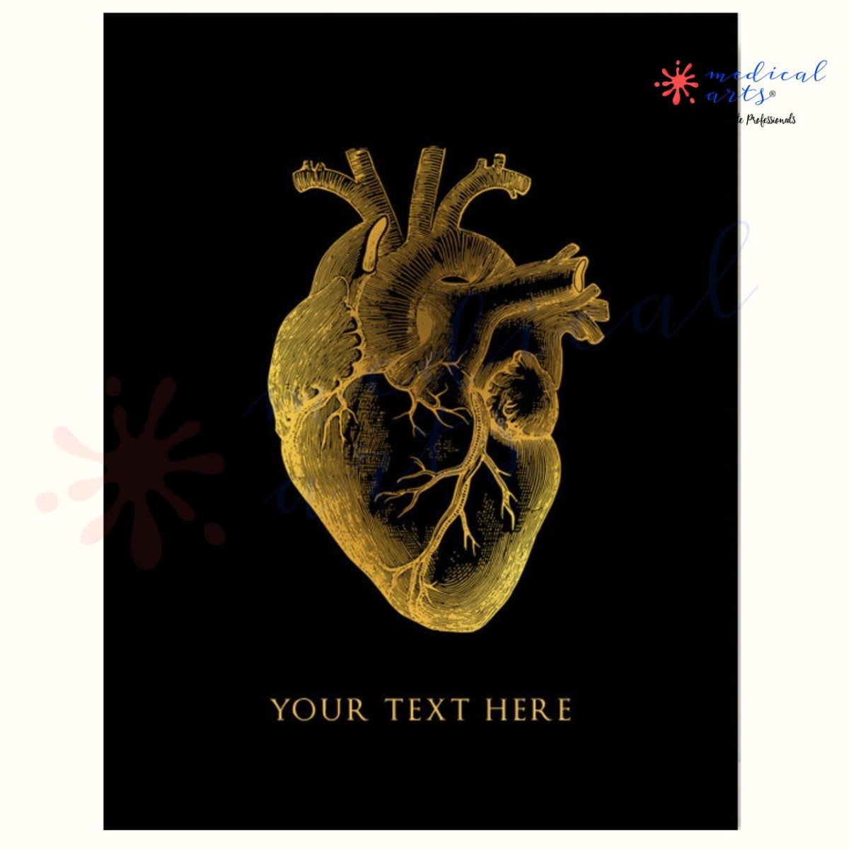Metallic Foil Prints - Heart's Anatomy - Personalized - Medical Arts Foils