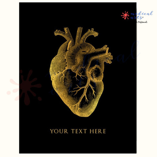 Metallic Foil Prints - Heart's Anatomy - Personalized - Medical Arts Foils Posters, Prints, & Visual Artwork Medical Arts Shop